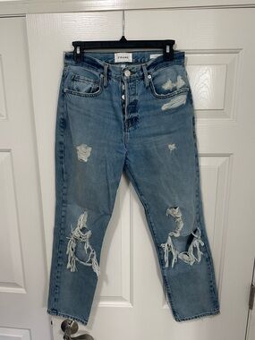 Frame Denim Light Blue Distressed Le Original Jeans